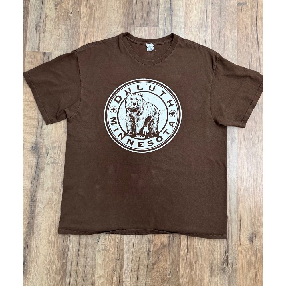 Delta Pro Weight Duluth Minnesota Bear Graphic T Shirt Brown Size‎ XL